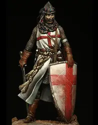 Unpainted Kit 1/24 75mm  Templar Knight- winter  75mm   figure Historical  Figure Resin  Kit Miniature