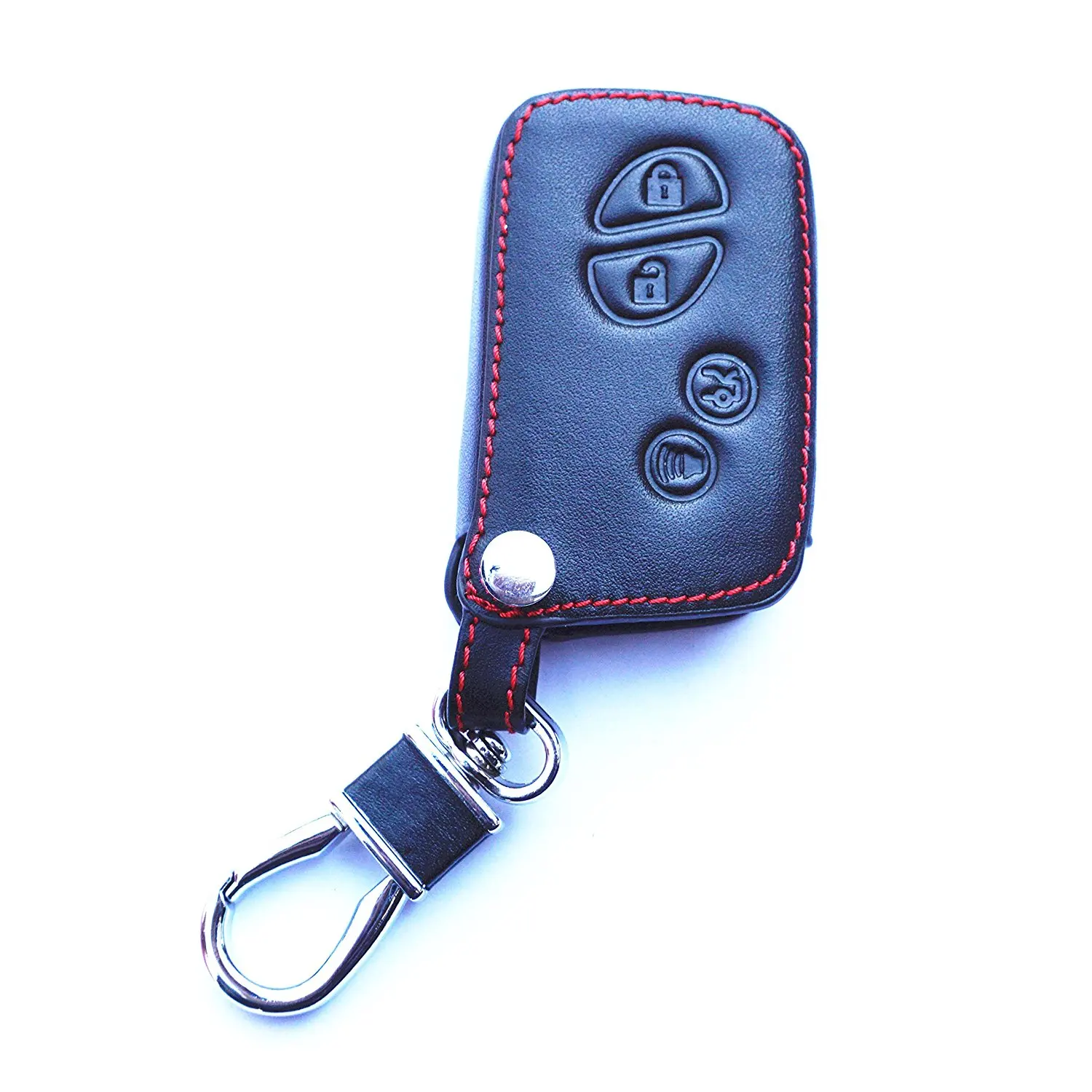 WFMJ Genuine Leather 4 Buttons Key Chain Holder Cover Case Fob For Lexus IS350 IS250 LX570 RX450h HS250h RX350