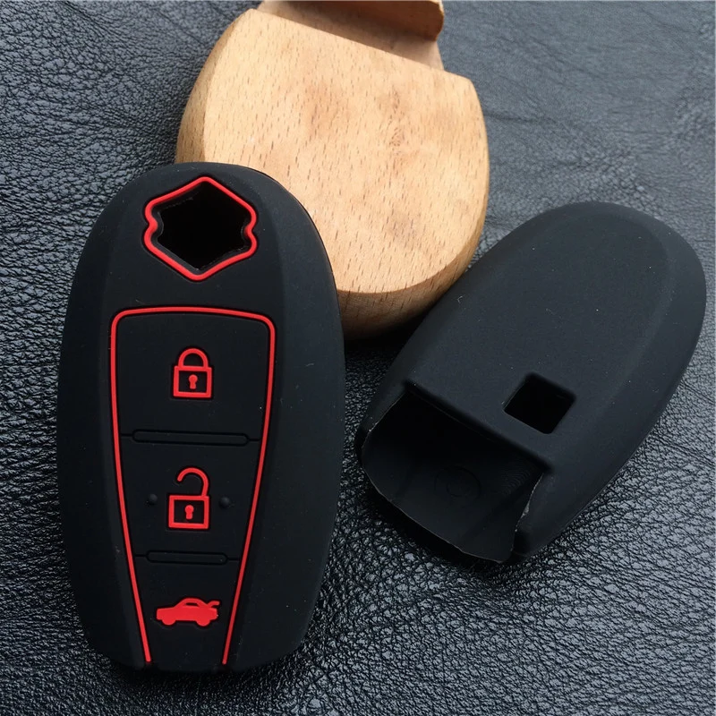 Silicone rubber car Key Cover For Suzuki Swift Kizashi SX4 S-Cross  Maruti Ciaz  Baleno 3button remote Key