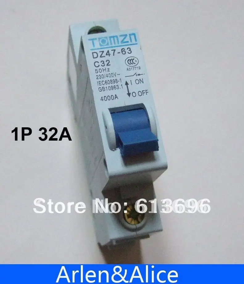 1P 32A 230/400v~ 50HZ/60HZ Mini Circuit breaker MCB C45 C TYPE