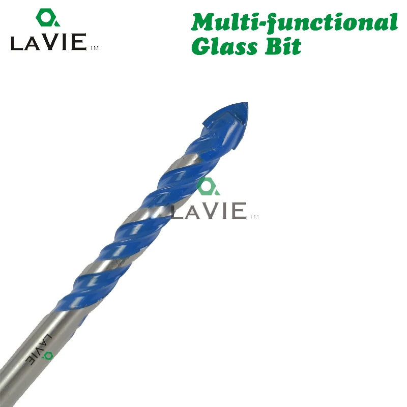 Lavie broca de vidro multifuncional, broca triângulo com 4 peças de 3mm 4mm 5mm 6mm para cerâmica, azulejo, vidro de concreto, mármore db02059