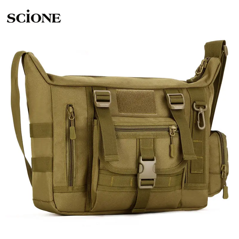 14 Inch Tactical Sling Bag Military Men\'s A4 Document Molle Messenger Sport Crosscody Bags Sling Laptop Shoulder Bag XA458WA