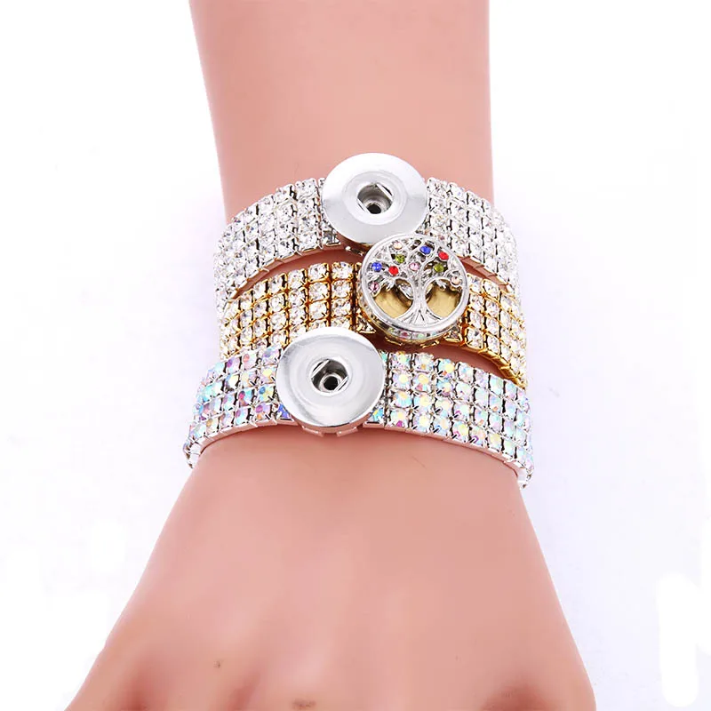New Snap Jewelry elastic adjustable style Snap Button Bracelet for Women girls Charms Bracelet fit 18mm Snap Button Jewelry