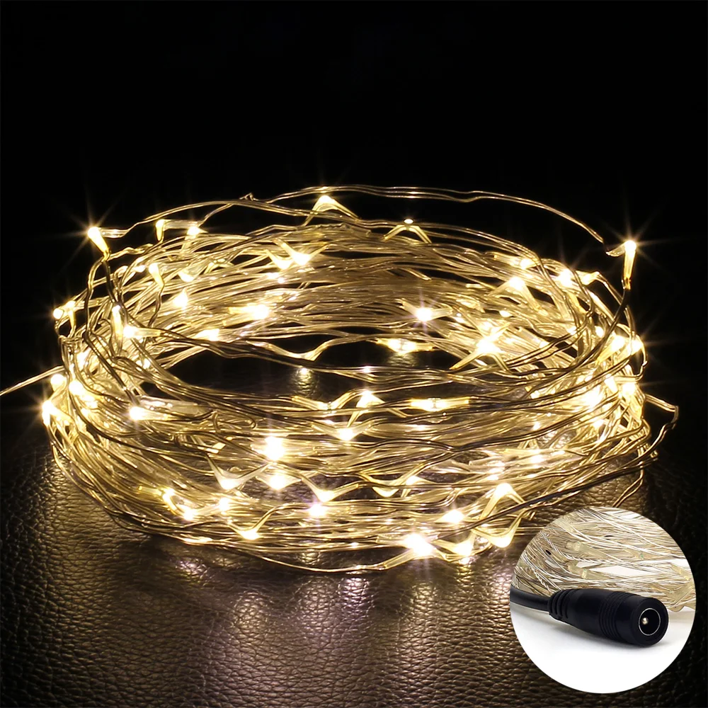 DC12V LED Fairy String Light Copper wire 10M 33ft 100leds Christmas Light Holiday Wedding Party decoration String Light