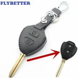 FLYBETTER Genuine Leather Key Case Cover For Toyota Avensis/Avalon/Hilux/Rav4/Corolla/Camry/Tarago/Yaris/Prado Car Styling L2095