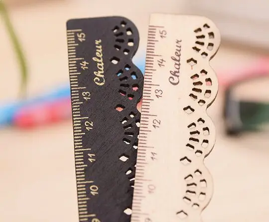 

Cute Vintage LACE BROWN Wood straight Ruler drawing template for Kid School Gift office school supplie korean papelaria