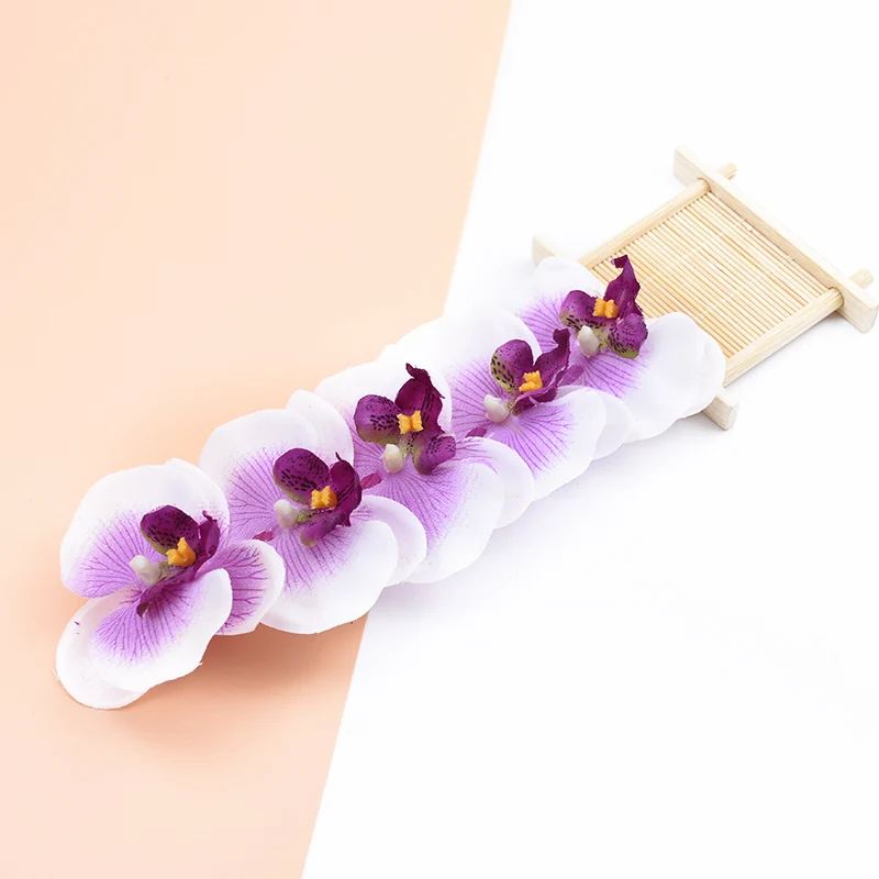 6cm 10 Stück künstliche Pflanzen Blume Wand Wohnkultur DIY handgemachte Scrap booking dekorative Blumen Kränze Seide Schmetterling Orchidee