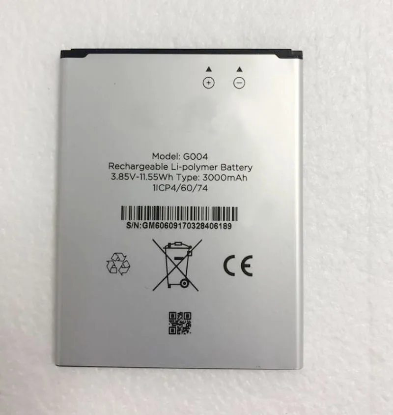 new original 3.85V 11.55Wh G004 3000mAh Rechargeable Li-polymer Battery for General Mobile G004 Cell Phone 1ICP4/60/74