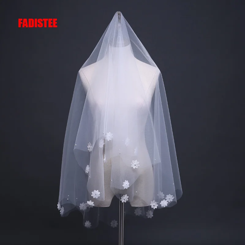 FADISTEE Wedding Bridal short  Veil  appliques Elegant Wedding Accessories Velos De Novia voile de mariee