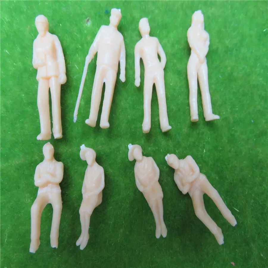 100Pcs Architectuur Model Maken 1:25-1:300 Huidskleur Mensen Miniatuur Model Figuur Schaal Model Mensen