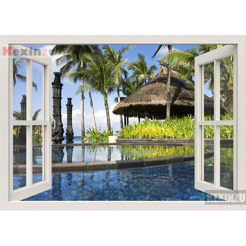 

kexinzu Full Square/Round 5D Diy Diamond Painting Cross Stitch "Window Scenery " Diamond 3D Embroidery Mosaic Home Decor 062