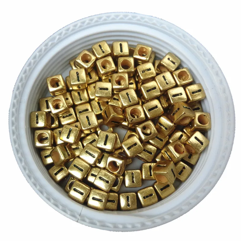 

Free Shipping Single Letter I Printing Acrylic Beads 2600PCS 6*6MM Plastic Cube Square Shape Alphabet Bracelet Spacers Ornaments