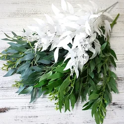 silk willows artificial plant leaves wedding decoration party backdrop craft decor fake foliage flowers green home decor wreath