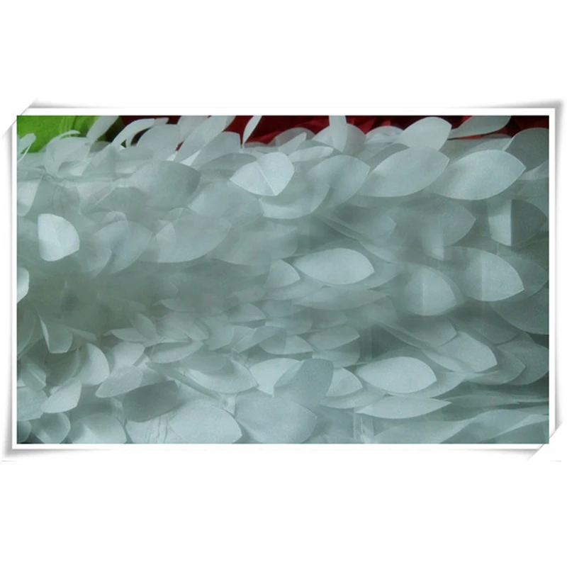 Fashion Wide 125cm 3D Stereo Leaf Flower Chameleon Fabric Embroidered Leaf Fabric Sewing Material DIY Wedding Dress/clothing