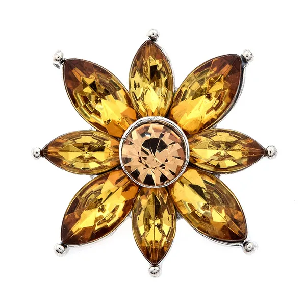 New KZ3001 Beauty Rhinestone Colorful daisy Flowers 18mm snap buttons fit DIY snap jewelry wholesale