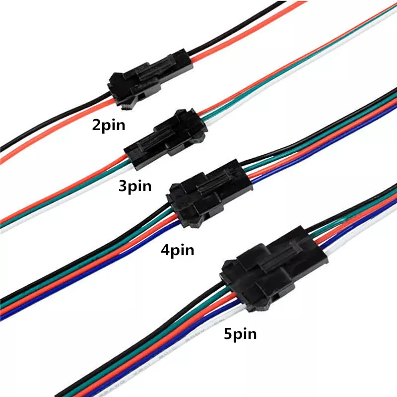 LED Strip Connector 2pin/3pin/4pin/5pin SM JST connector Wire Cable male and female for 5050/3528 WS2812B/WS2811 LED Strip Light