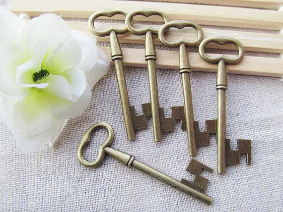 8pcs Large Good Quality Antique Silver tone/Antique Bronze Key Connector Pendant Charm Finding,DIY Accessory Jewellry Making