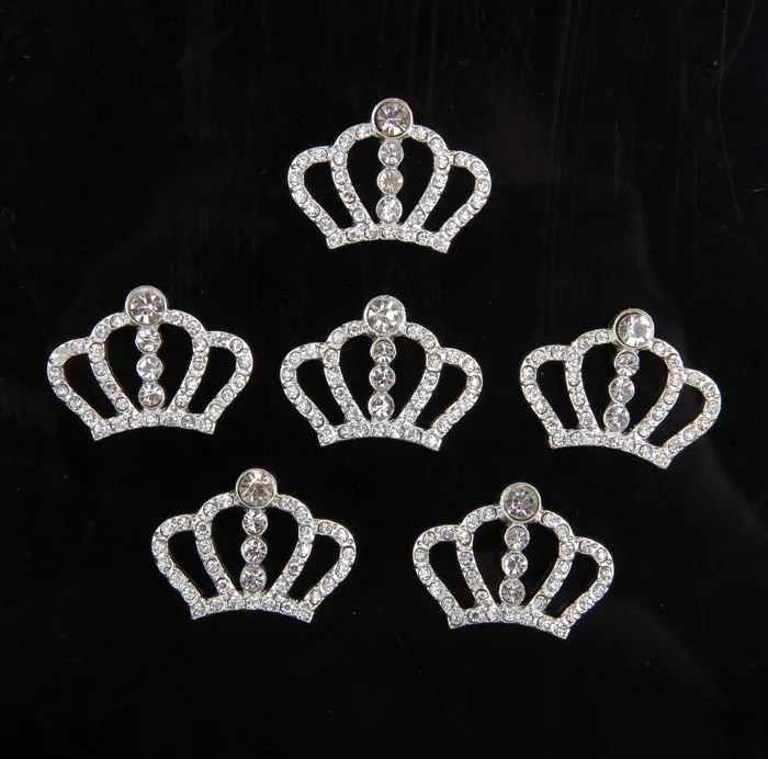 Yundfly 5pcs/lot Crown Rhinestone Buttons Bling for DIY Baby Girls Headband Wedding Party Bride Headdress Hair Embellishment