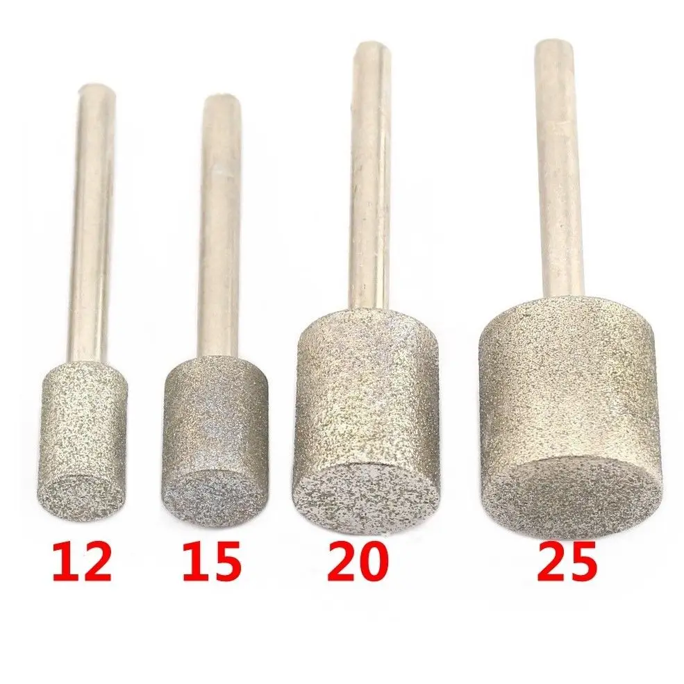 12-40mm Grit 80 Coarse Cylinder Diamond Grinding Head Bit Cylindrical Points ILOVETOOL