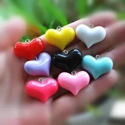 24Pcs  Heart Charms  Flatback Resin Crafts Necklace Pendant  Earring  DIY Making Accessories