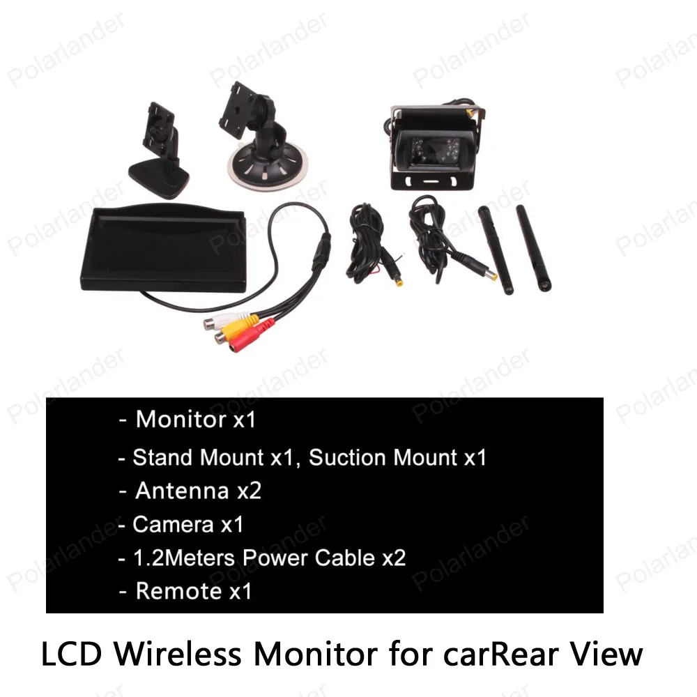 

factory price 12 24V Car Truck 5 inch TFT LCD Wireless Monitor for Rear View Camera Parking Video Input Built in Transmitter