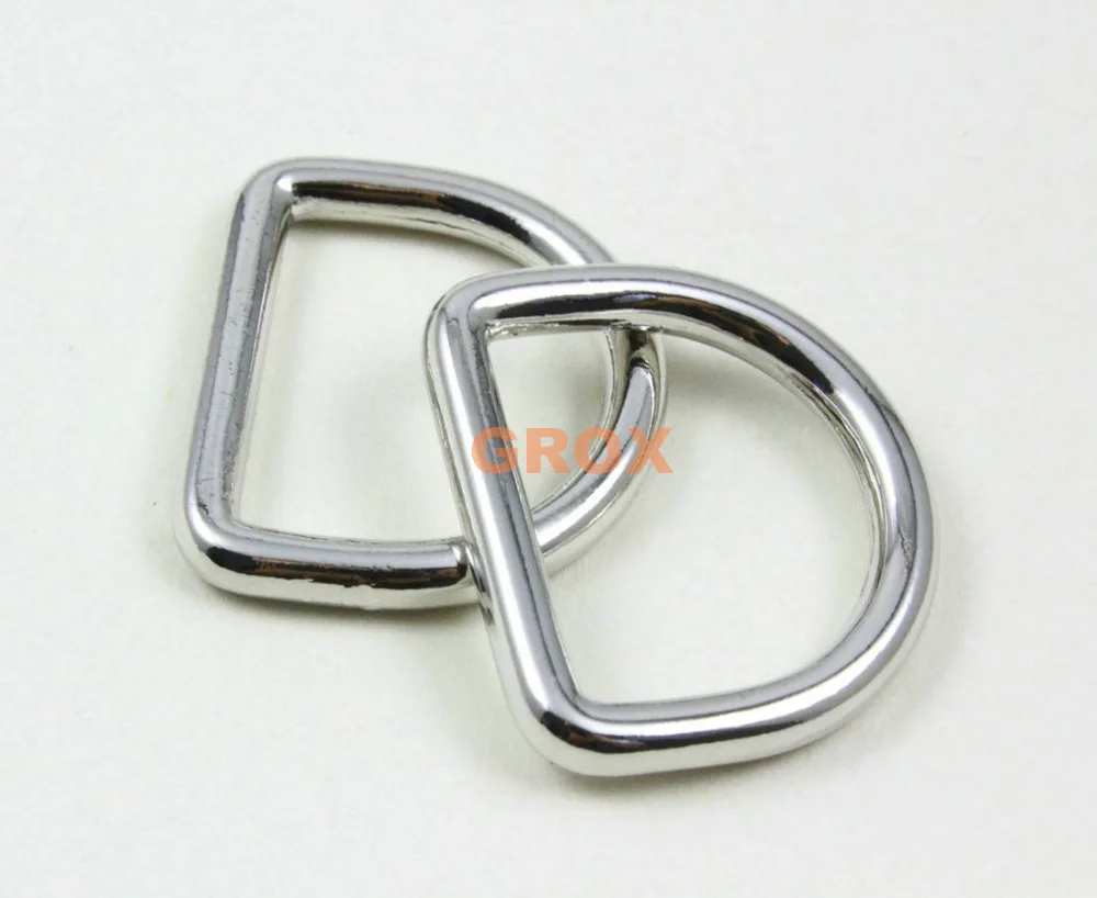 50 Pieces 26.5mm Nickel Color Welded Metal D Ring Purse Bag Dee Ring