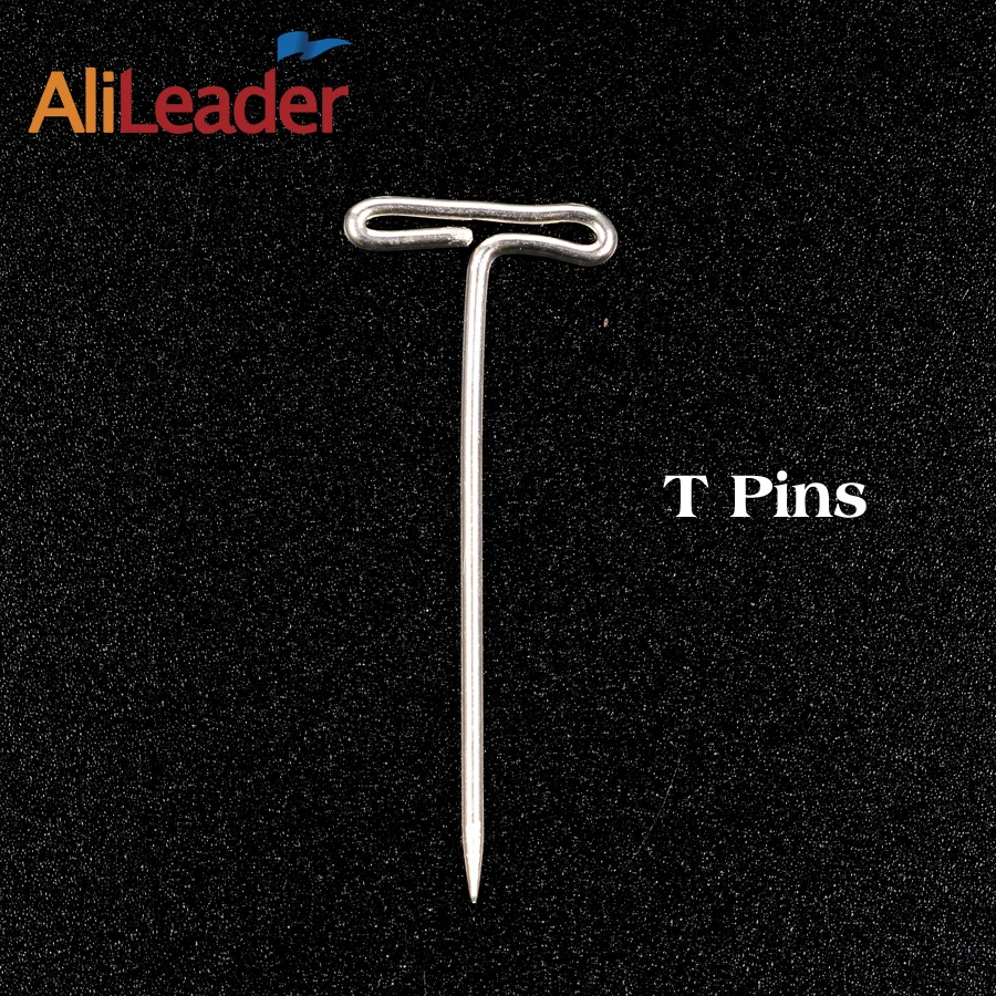 Alileader grampos para peruca, 50 peças, prateados, com cabeça de espuma, 38mm, longa, para costura, estilo de cabelo, ferramenta