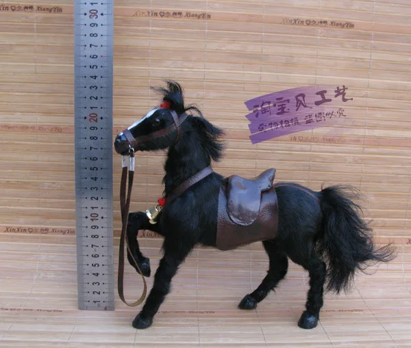 black simulation raise up leg horse model toy resin&fur horse with saddle doll gift about 23x7x23cm 1130