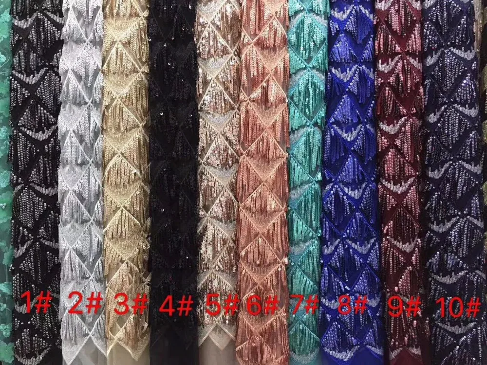 

125cm embroidery sequined fabric, stage costume fabric,10 colors available,XERY-HF180329B