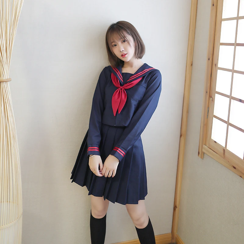 Uniforme escolar japonés para niñas, uniforme escolar de marinero de la Marina, traje de Cosplay de Anime de Enma ai, novedad de 2024