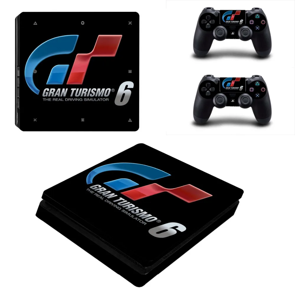 Gran Turismo Sport & GT Sport PS4 Slim Skin Sticker For Sony PlayStation 4 Console and 2 Controller PS4 Slim Sticker Decal Vinyl