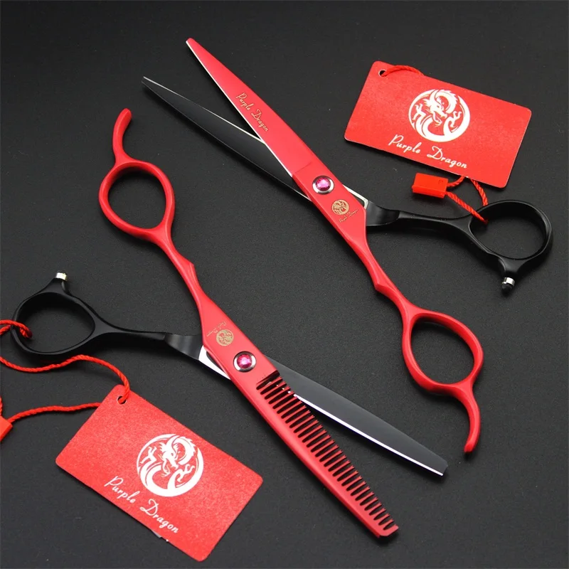 Professional 6.0 Inch Left Hand Use Dog Scissors Pet Grooming Scissors Straight & Thinning Shears Animals Hair Cutting Tools