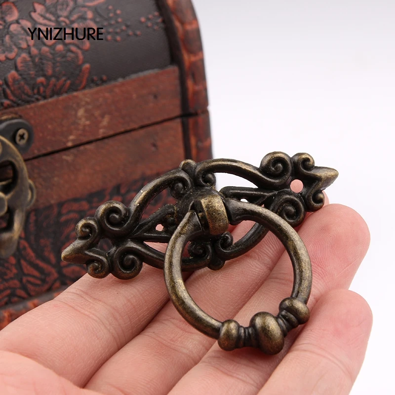 10PCS Antique Furniture Handles Vintage Cabinet Knobs and Handles Kitchen Cupboard Dresser Door Drawer Ring Pull Handles