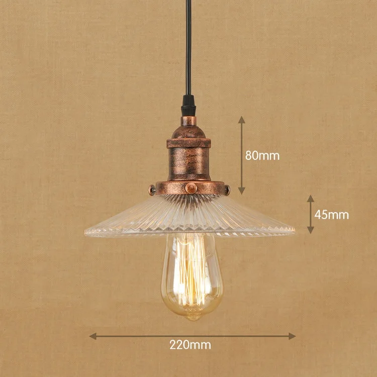 

IWHD Glass Retro Lamp Vintage Light LED Pendant Lights Industrial Hanging Lights Umbrella Bedroom Restaurant e27 220V For Decor