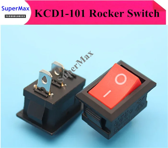 

300PCS/LOT Rocker Switch KCD1-101 6A250Vac 21MM*15MM 2-Pin ON-OFF Plastic (SPST, 2P) New #LS317