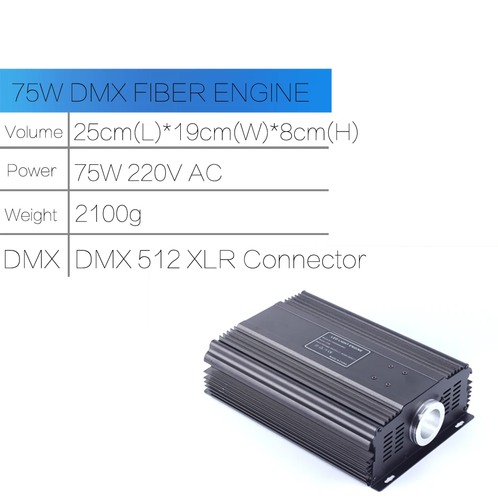 Imagem -05 - Condutor de Motor de Fibra Ótica Dmx 75w Rgb Led Controle Remoto 28key rf para Todos os Tipos de Fibra Ótica