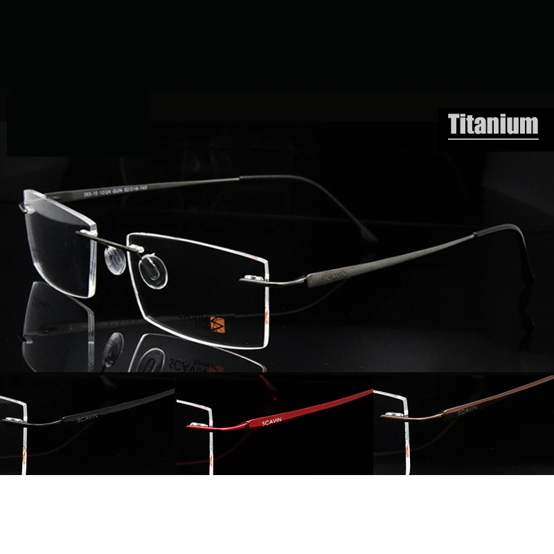 

Sorbern Brand Men's Rimless Eyeglasses Pure Titanium Glasses Frame for Men Ultralight Memory Prescription Glasses oculos de grau