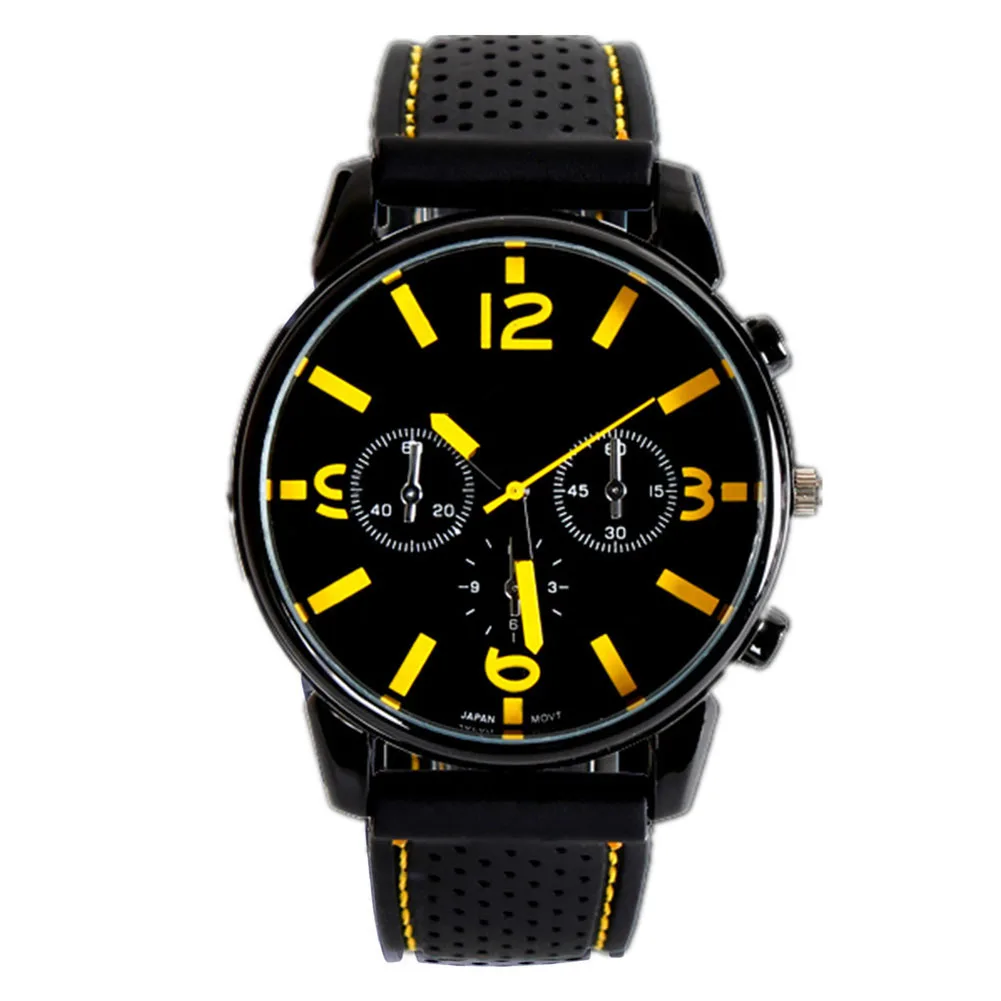 Cool Men Watch Casual Brand Clock Fashion Men\'s Military Quartz Clock Silicone Strap Belt Big Dial Watches Men Wristwatches