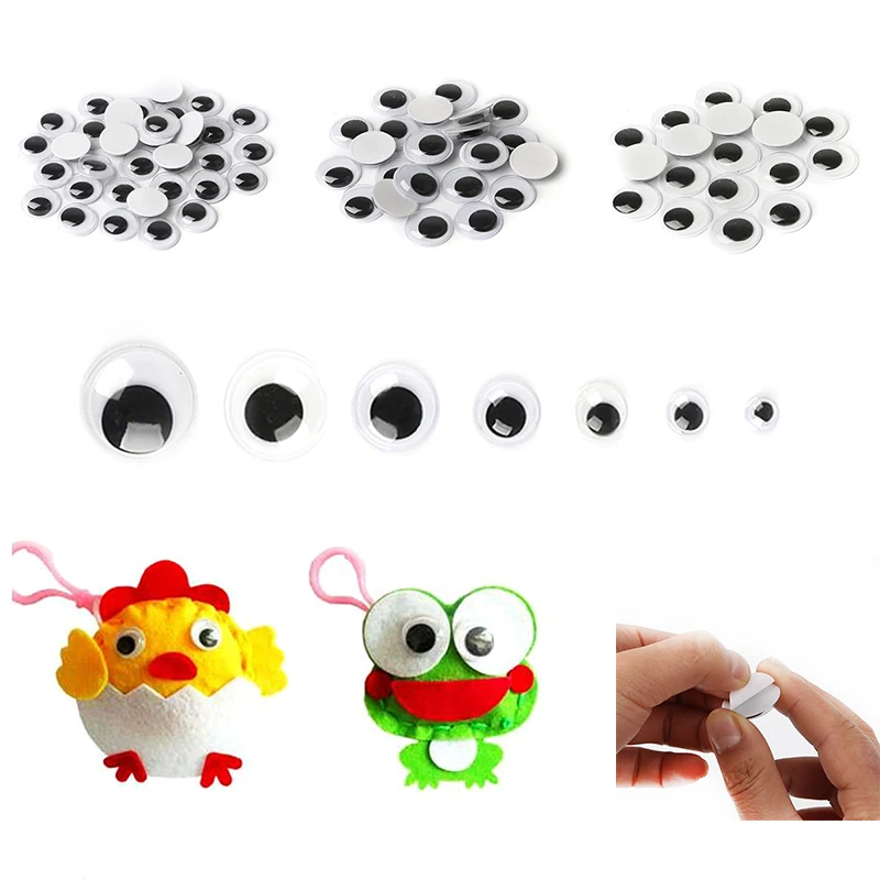 

50-500Pcs/bag Self-adhesive Mixed 6/8/10/12/15/18/20mm Dolls Eye For Toys Dolls Eyes Used For DIY Doll Accessories&Decoration