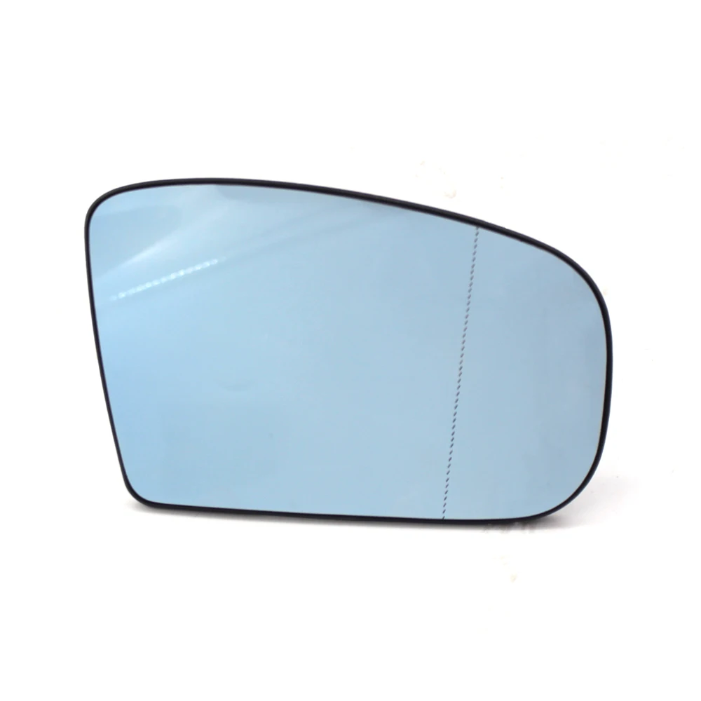 For Benz W220 99-02 Right Side Rearview Blue Mirror Glass Clear W/ Plate Heated