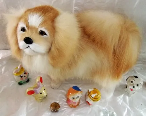 new creative Simulation Pekingese dog toy Pekingese dog doll gift about 32x25cm