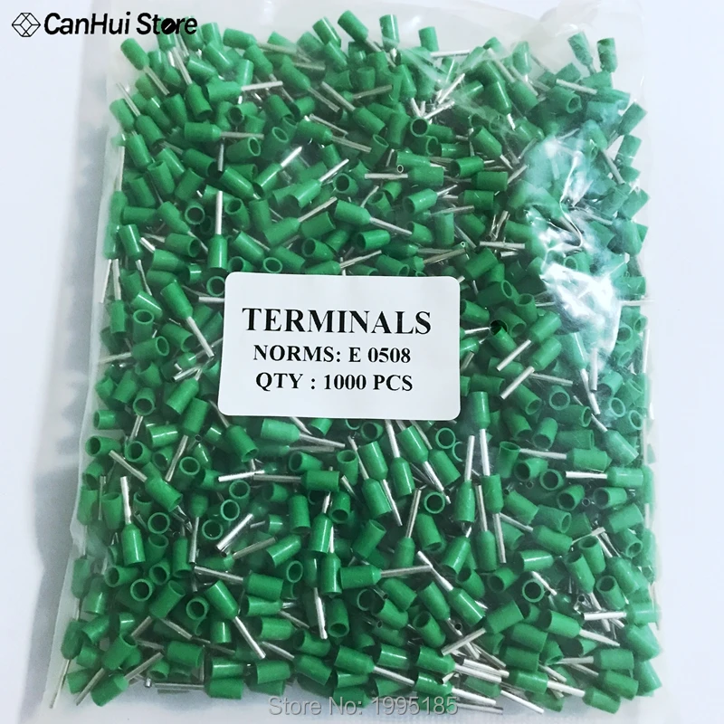 100pcs E0508 Tubular Wire Cold Pressure Connector Electrical Terminals Cable Crimps Wire Ferrules For 0.5mm2, 22 AWG Wire VE0508