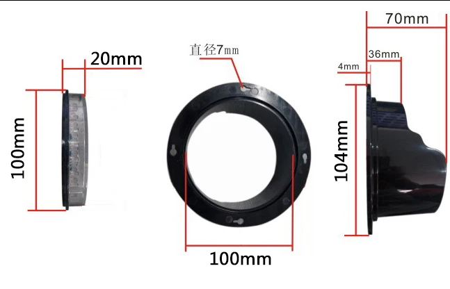 DC12V Waterproof Customized 100mm LED Traffic Signal light Replacement Red Yellow Green Traffic Light Module