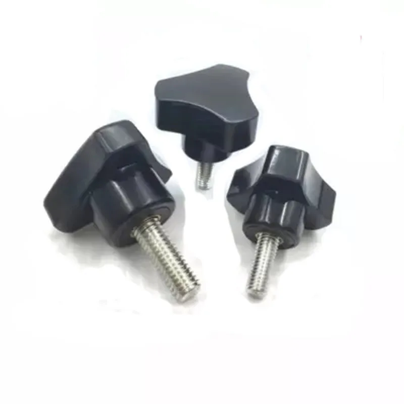 2pcs M4 304 stainless steel Triangle knob handle Rubber head screw Triangular arc knobs handles 6mm-50mm Length