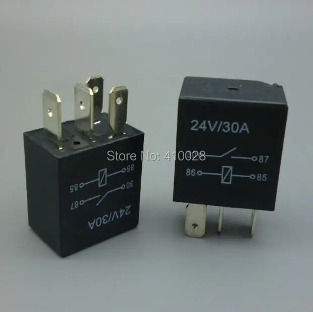 shhworldsea 5PCS 30PCS 100PCS automotive relay 24v 4pin 30A auto violet relay long life time copper car relay