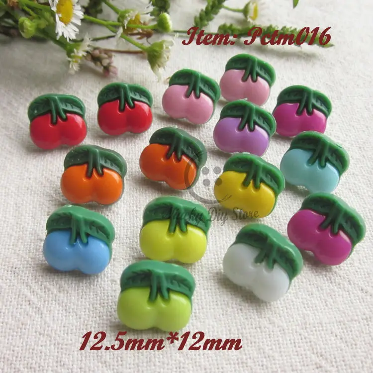 120pcs colorful cherry buttons bionic kids buttons decorative sewing accessories and craft scrapbooking material wholesale