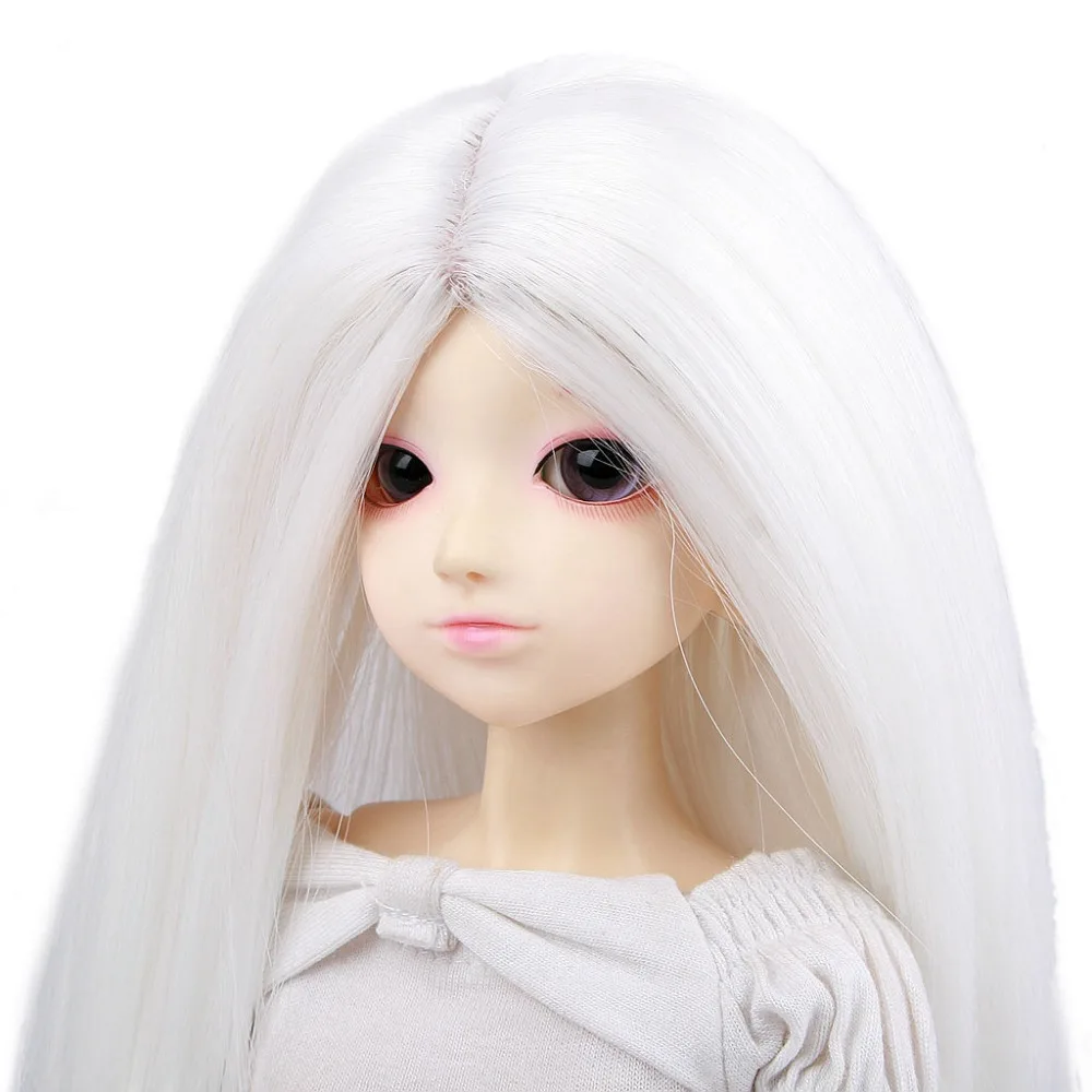 [Wamami] 97 # Witte Rechte Lange Pruik 1/3 Sd Aod Dod Dz Bjd Dollfie 8-9"