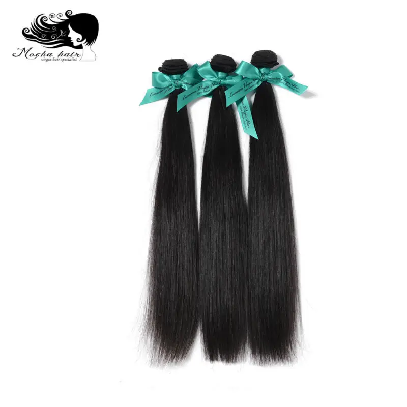 Mocha Hair 10A Eurasian Hair Virgin Straight Hair Extensions 3pcs/lot 8