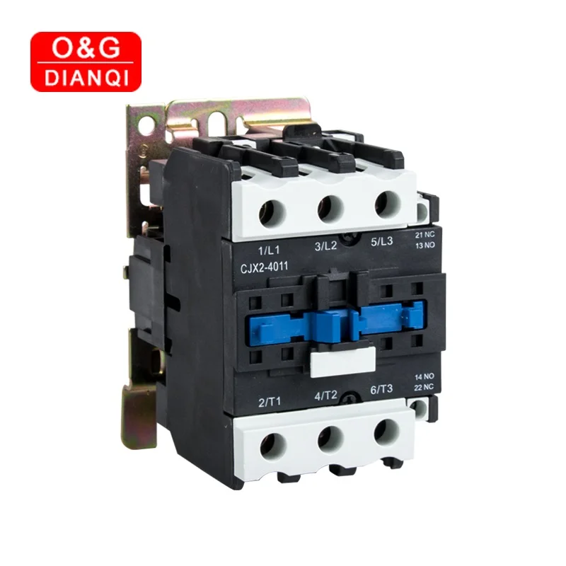 CJX2-4011 4001 AC Contactor 40A 3Phase 3-Pole NO Coil Voltage 380V 220V 24V 50Hz Din Rail Mounted 3P+1NO 1NC Contactor