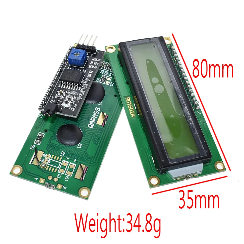 LCD1602 + I2C LCD 1602 Modul Biru Layar Hijau PCF8574 IIC I2C LCD1602 Adapter Plate untuk Arduino UNO R3 Mega2560